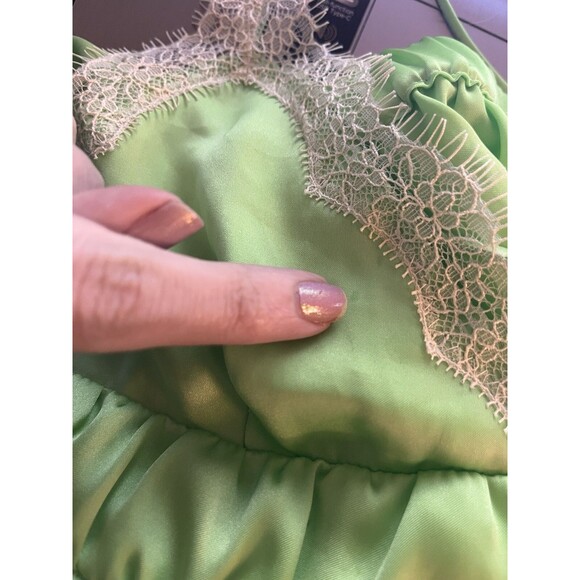 Vintage y2k Japanese Size S Green Slip Dress Negligee Green Tinkerbell Babydoll - Picture 9 of 10
